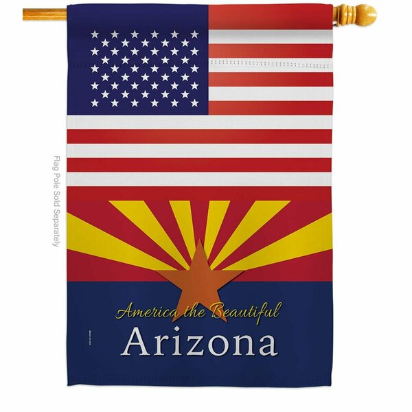 Guarderia 28 x 40 in. USA Arizona American State Vertical House Flag with Double-Sided Banner Garden GU3912232